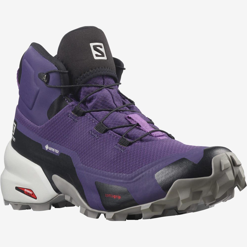 Salomon CROSS HIKE MID GORE-TEX Női Túrabakancs Lila/Szürke/Királykék Lila | BSJ370829