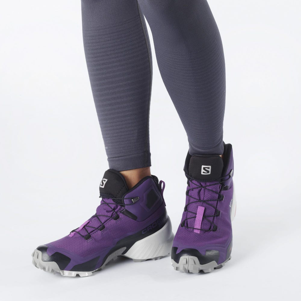 Salomon CROSS HIKE MID GORE-TEX Női Túrabakancs Lila/Szürke/Királykék Lila | BSJ370829