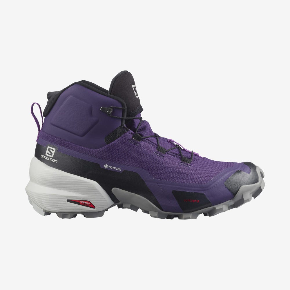 Salomon CROSS HIKE MID GORE-TEX Női Túrabakancs Lila/Szürke/Királykék Lila | BSJ370829
