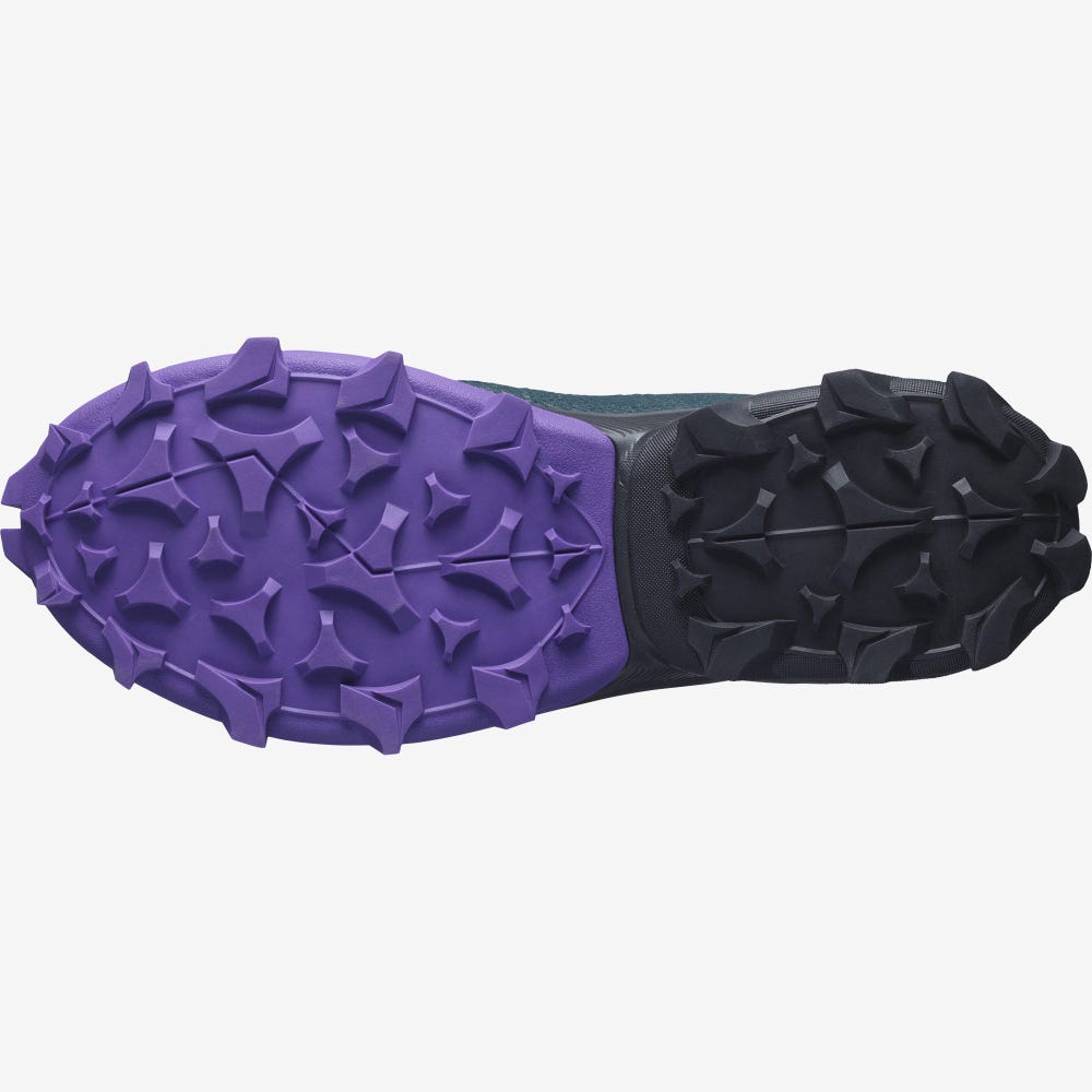 Salomon CROSS OVER GORE-TEX Női Túracipő MélyZöld/Fekete/Királykék Lila | TWE106935