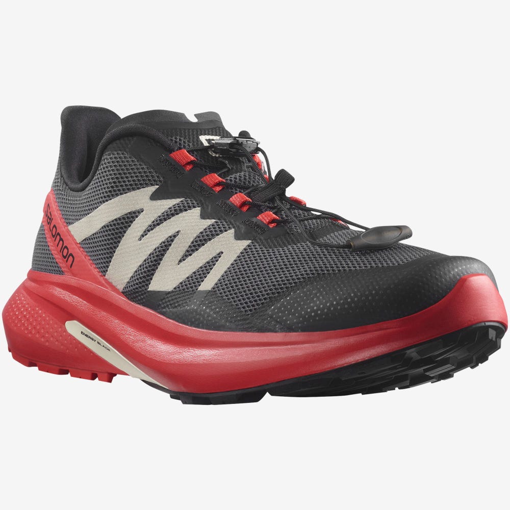 Salomon HYPULSE Férfi Terepfutó Cipő Szürke/Piros/Fekete | WQB574968
