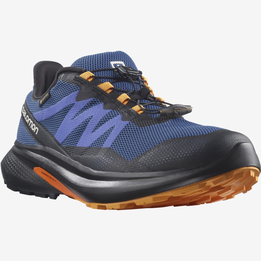 Salomon HYPULSE GORE-TEX Férfi Terepfutó Cipő Kék/Fekete/Narancssárga | NPU714205