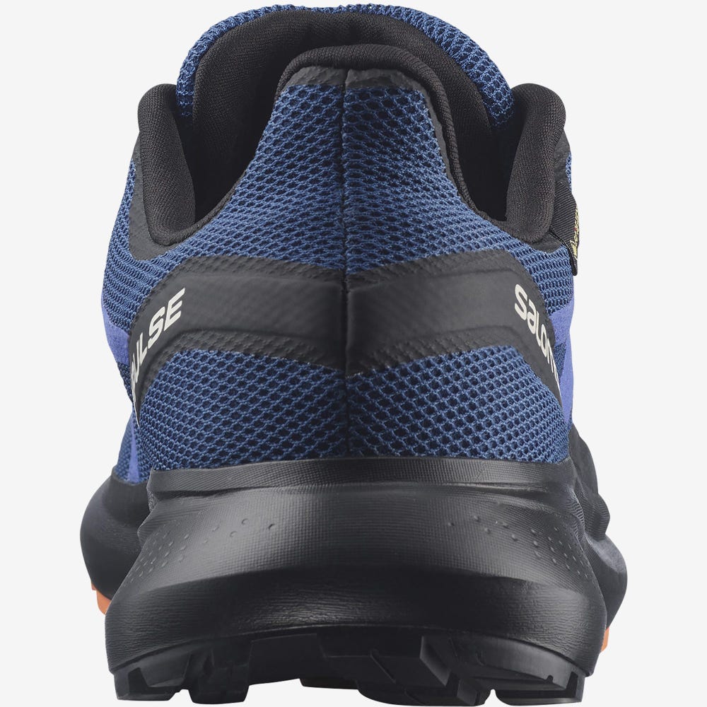 Salomon HYPULSE GORE-TEX Férfi Terepfutó Cipő Kék/Fekete/Narancssárga | NPU714205