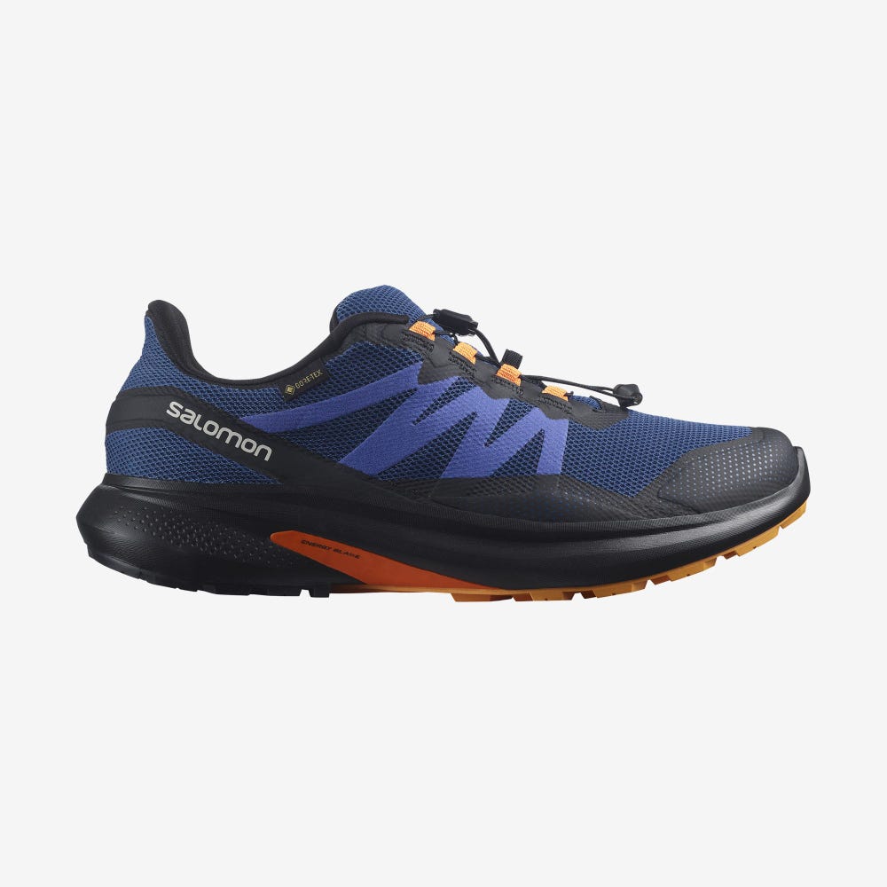 Salomon HYPULSE GORE-TEX Férfi Terepfutó Cipő Kék/Fekete/Narancssárga | NPU714205