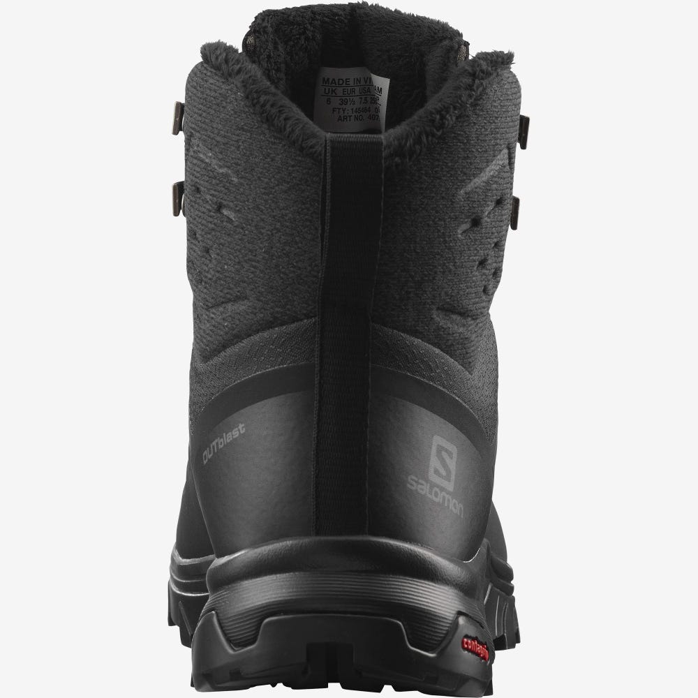 Salomon OUTBLAST THINSULATE™ CLIMASALOMON™ WATERPROOF Női Túrabakancs Fekete | EDL648923