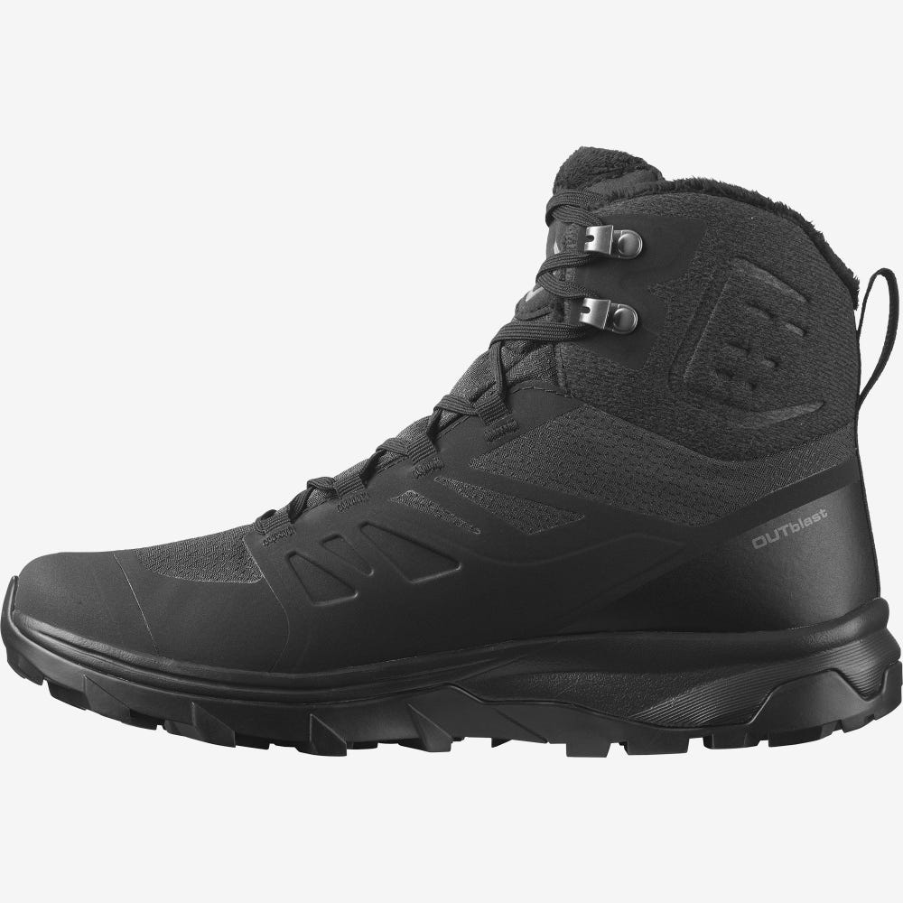 Salomon OUTBLAST THINSULATE™ CLIMASALOMON™ WATERPROOF Női Túrabakancs Fekete | EDL648923