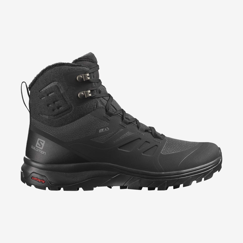 Salomon OUTBLAST THINSULATE™ CLIMASALOMON™ WATERPROOF Női Túrabakancs Fekete | EDL648923