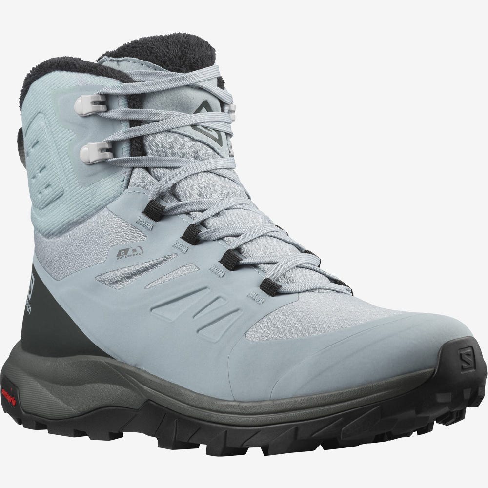 Salomon OUTBLAST THINSULATE™ CLIMASALOMON™ WATERPROOF Női Túrabakancs Zöld/Fekete | IXC420658