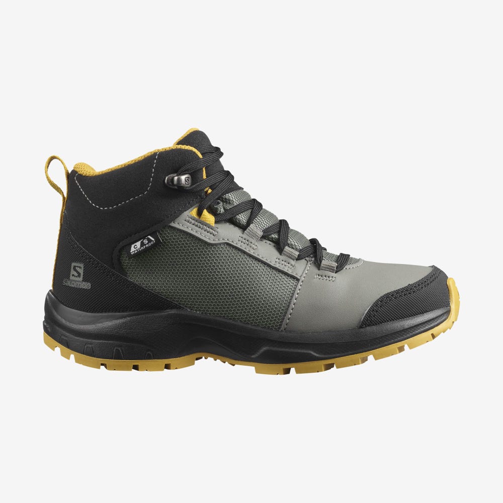 Salomon OUTWARD CLIMASALOMON™ WATERPROOF Gyerek Túrabakancs Szürke/Fekete | AXD893107