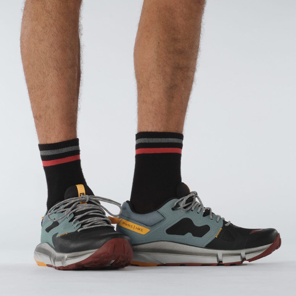 Salomon PREDICT HIKE GORE-TEX Férfi Túracipő Fekete/Narancssárga | FEB369405