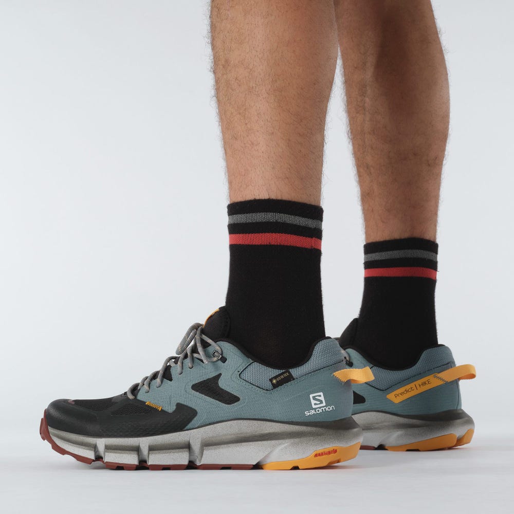 Salomon PREDICT HIKE GORE-TEX Férfi Túracipő Fekete/Narancssárga | FEB369405