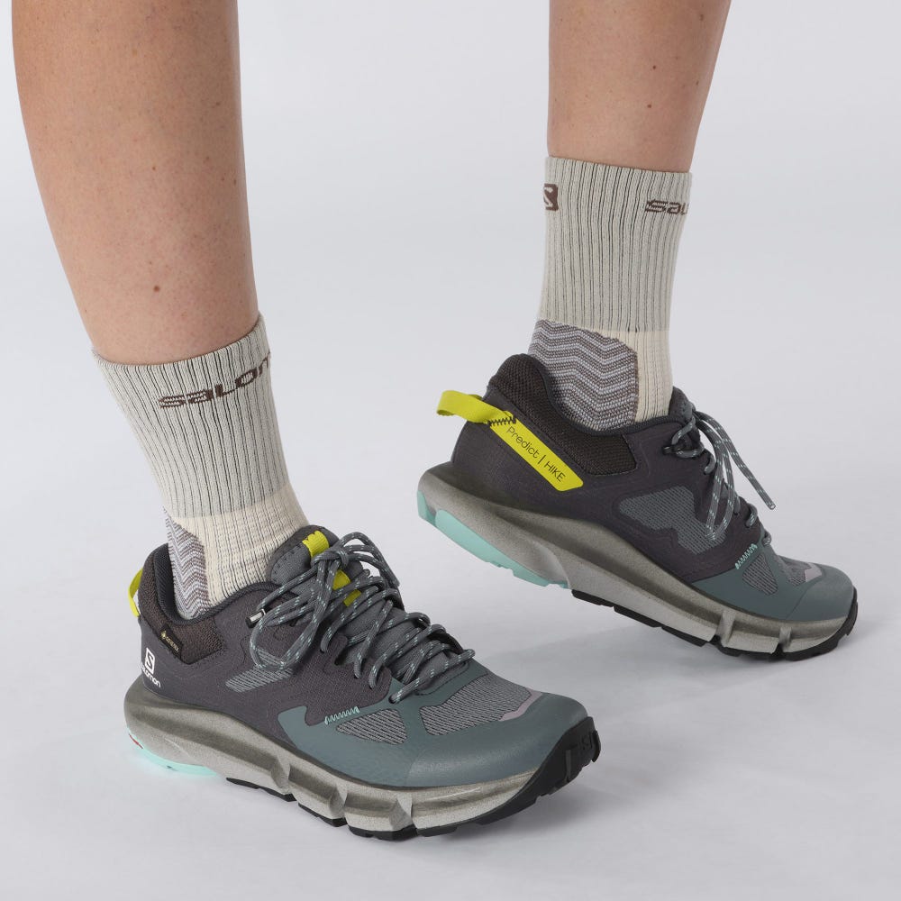 Salomon PREDICT HIKE GORE-TEX Női Túracipő Szürke/Türkiz | KHP196034