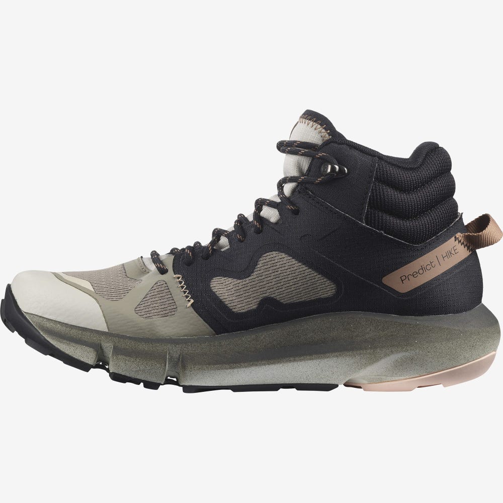 Salomon PREDICT HIKE MID GORE-TEX Női Túrabakancs Khaki/Fekete/Bézs | DBY758904