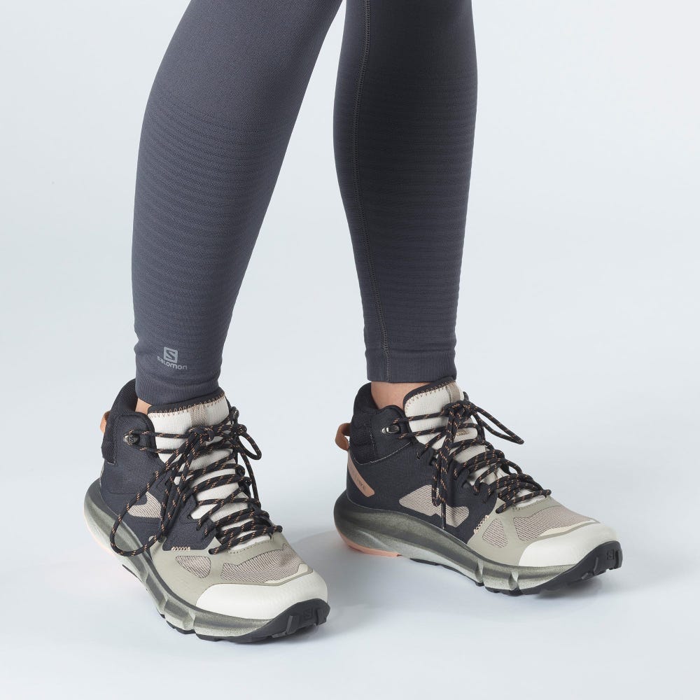 Salomon PREDICT HIKE MID GORE-TEX Női Túrabakancs Khaki/Fekete/Bézs | DBY758904