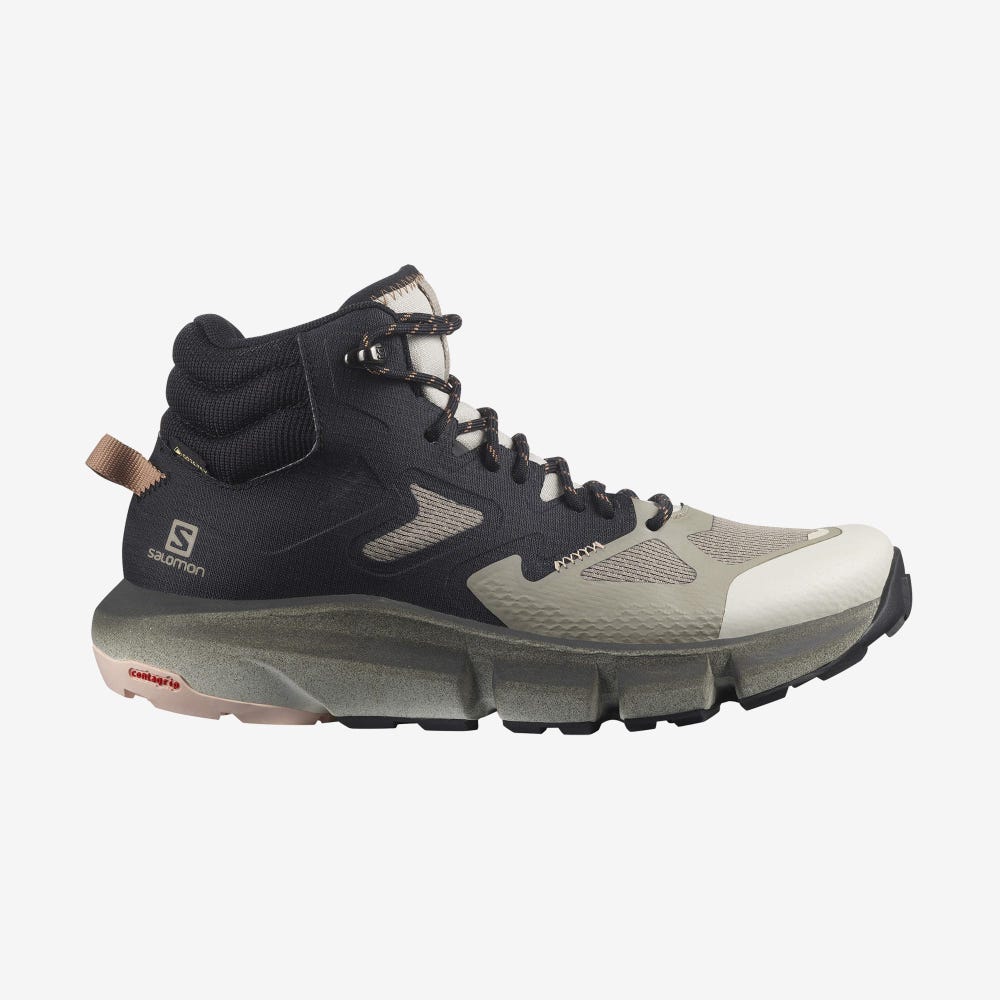 Salomon PREDICT HIKE MID GORE-TEX Női Túrabakancs Khaki/Fekete/Bézs | DBY758904