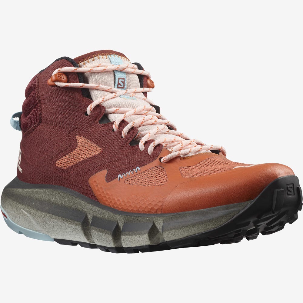 Salomon PREDICT HIKE MID GORE-TEX Női Túrabakancs Narancssárga/Barna/Kék | DYK719436