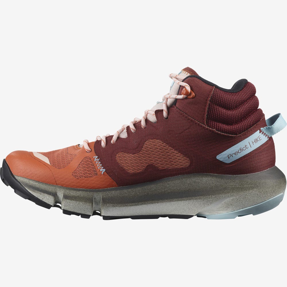 Salomon PREDICT HIKE MID GORE-TEX Női Túrabakancs Narancssárga/Barna/Kék | DYK719436