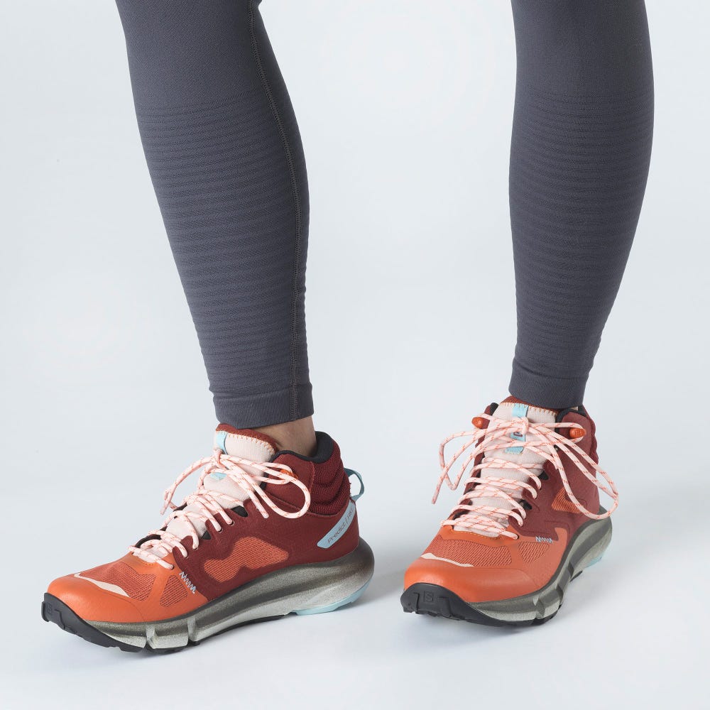 Salomon PREDICT HIKE MID GORE-TEX Női Túrabakancs Narancssárga/Barna/Kék | DYK719436
