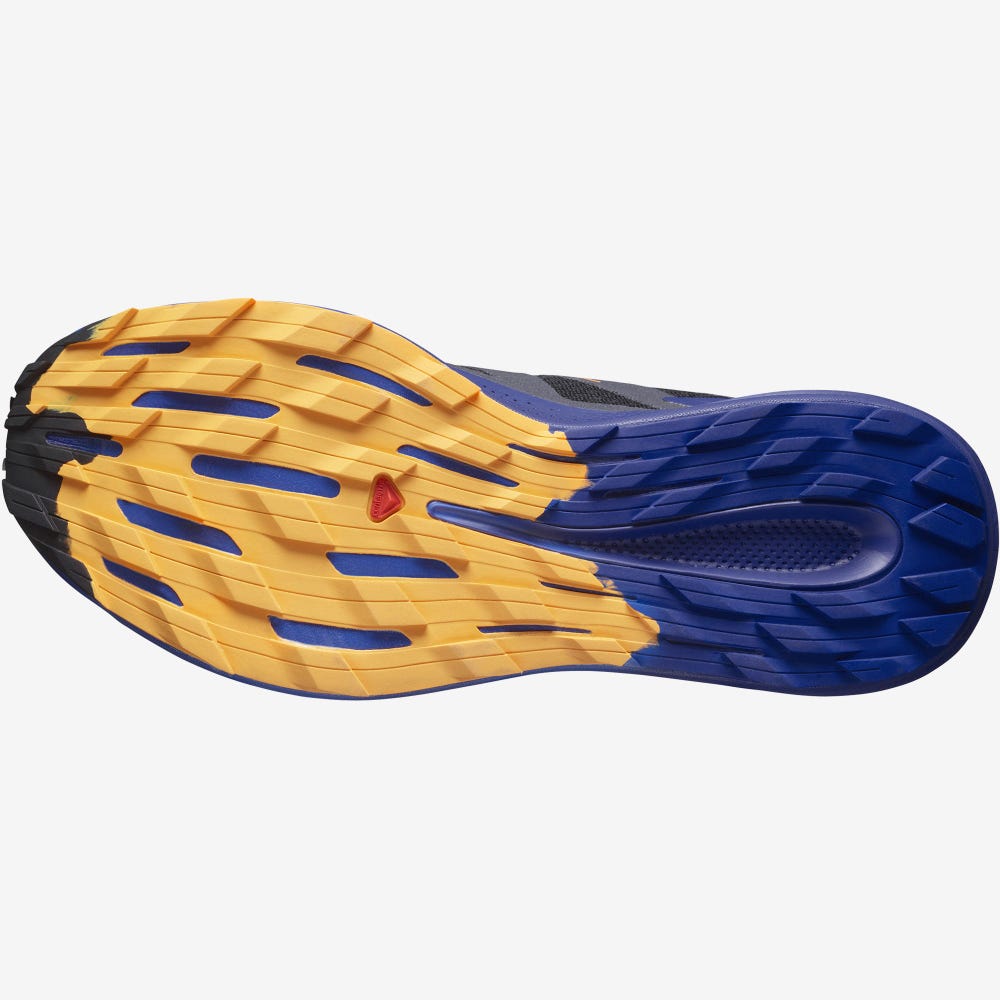 Salomon PULSAR TRAIL Férfi Terepfutó Cipő Fekete/Kék/Narancssárga | JQL170285
