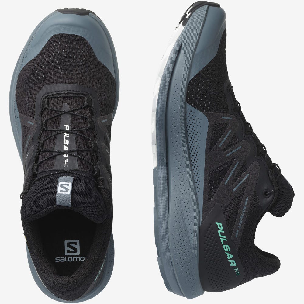 Salomon PULSAR TRAIL GORE-TEX Férfi Terepfutó Cipő Fekete/Menta | QEJ956123