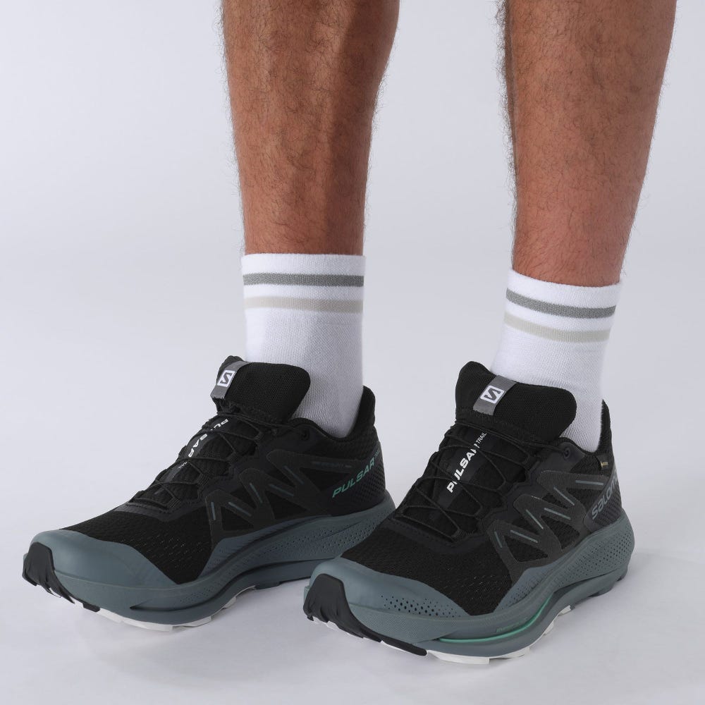 Salomon PULSAR TRAIL GORE-TEX Férfi Terepfutó Cipő Fekete/Menta | QEJ956123