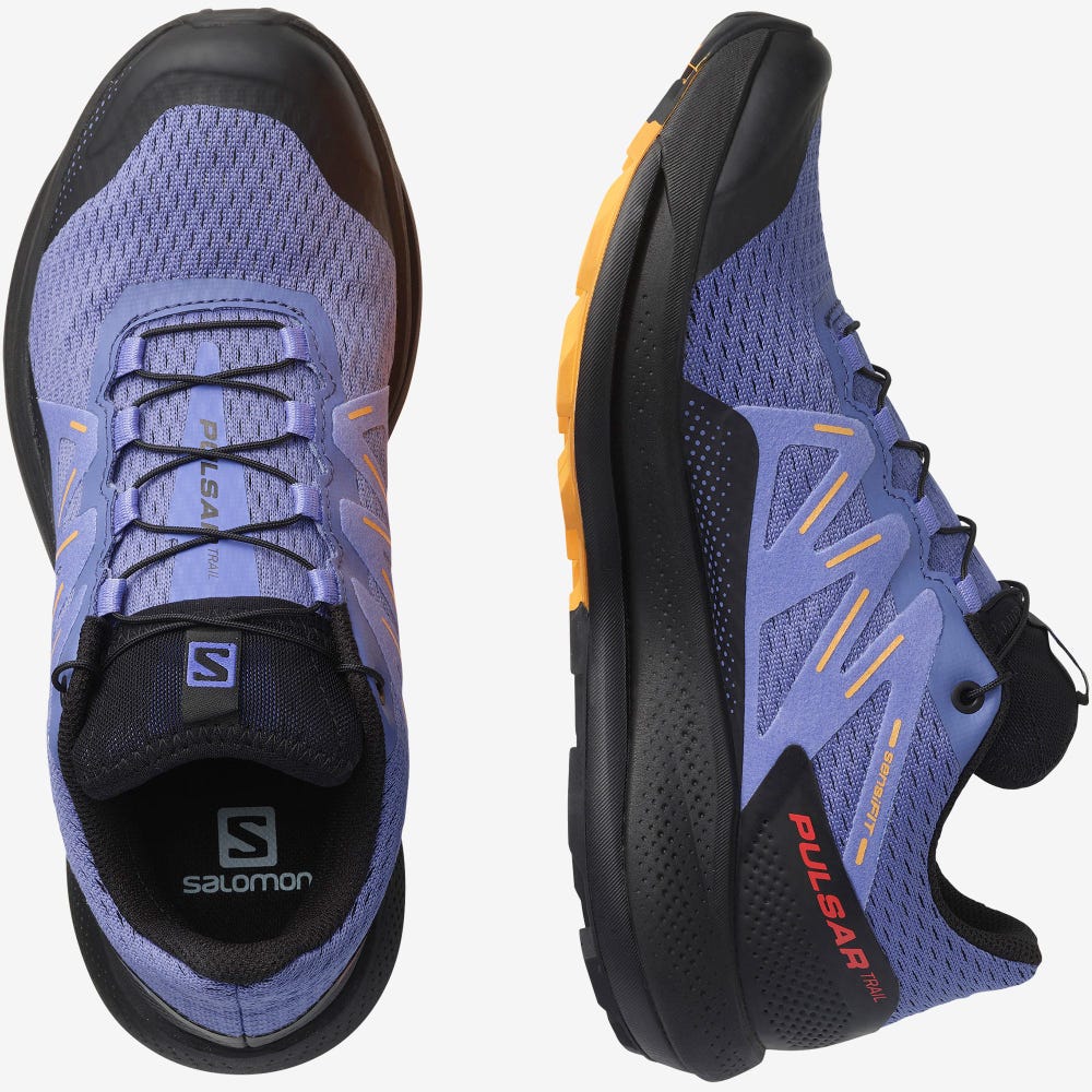 Salomon PULSAR TRAIL Női Terepfutó Cipő Fekete/Narancssárga | EOB493862