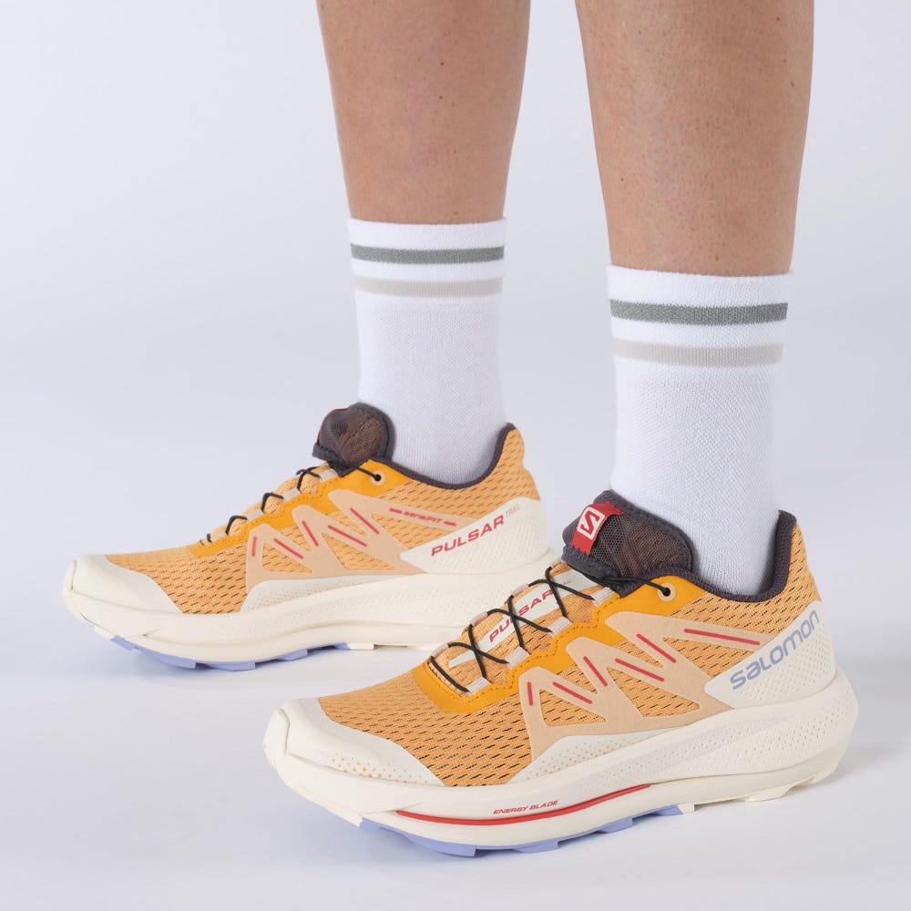 Salomon PULSAR TRAIL Női Terepfutó Cipő Narancssárga/Világos Sárga | XJQ315297
