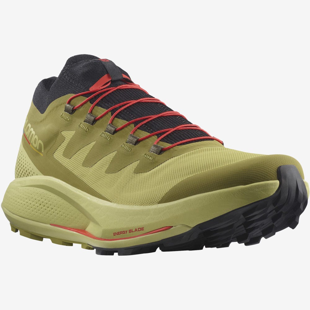 Salomon PULSAR TRAIL PRO Férfi Terepfutó Cipő Zöld/Fekete | LUS519860
