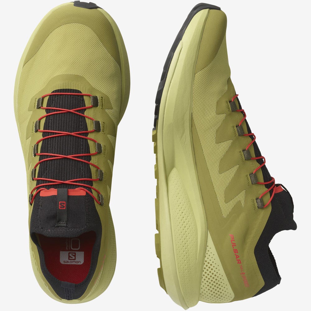 Salomon PULSAR TRAIL PRO Férfi Terepfutó Cipő Zöld/Fekete | LUS519860