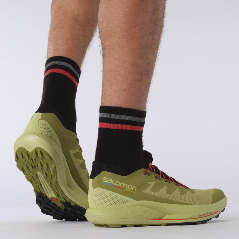 Salomon PULSAR TRAIL PRO Férfi Terepfutó Cipő Zöld/Fekete | LUS519860