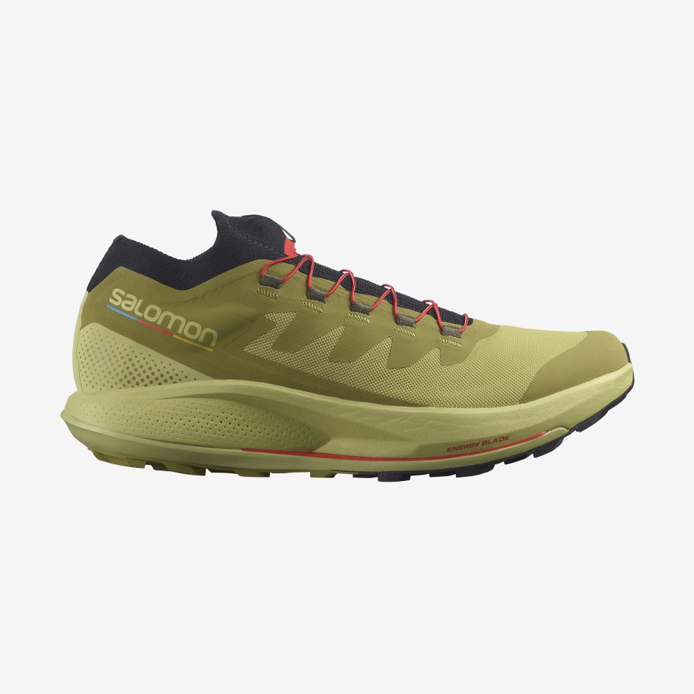 Salomon PULSAR TRAIL PRO Férfi Terepfutó Cipő Zöld/Fekete | LUS519860