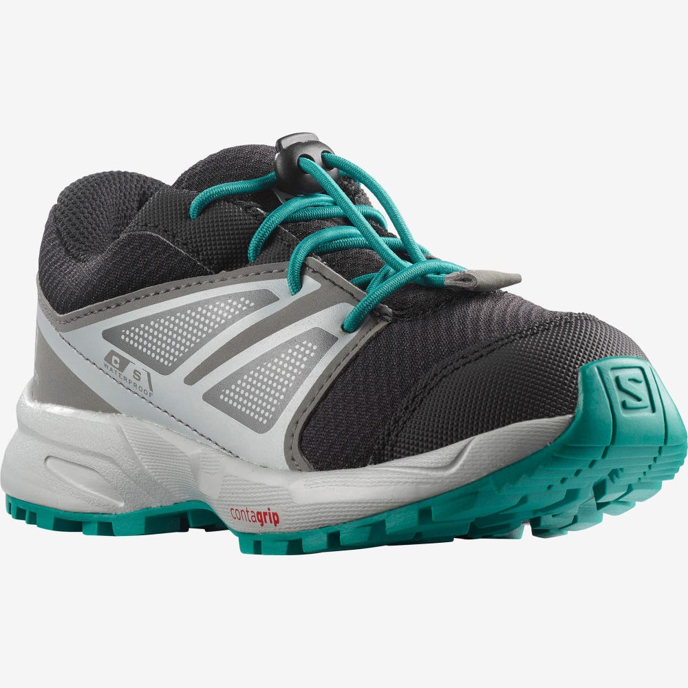 Salomon SENSE CLIMASALOMON™ WATERPROOF Gyerek Futócipő Fekete/Kék | HEO639174