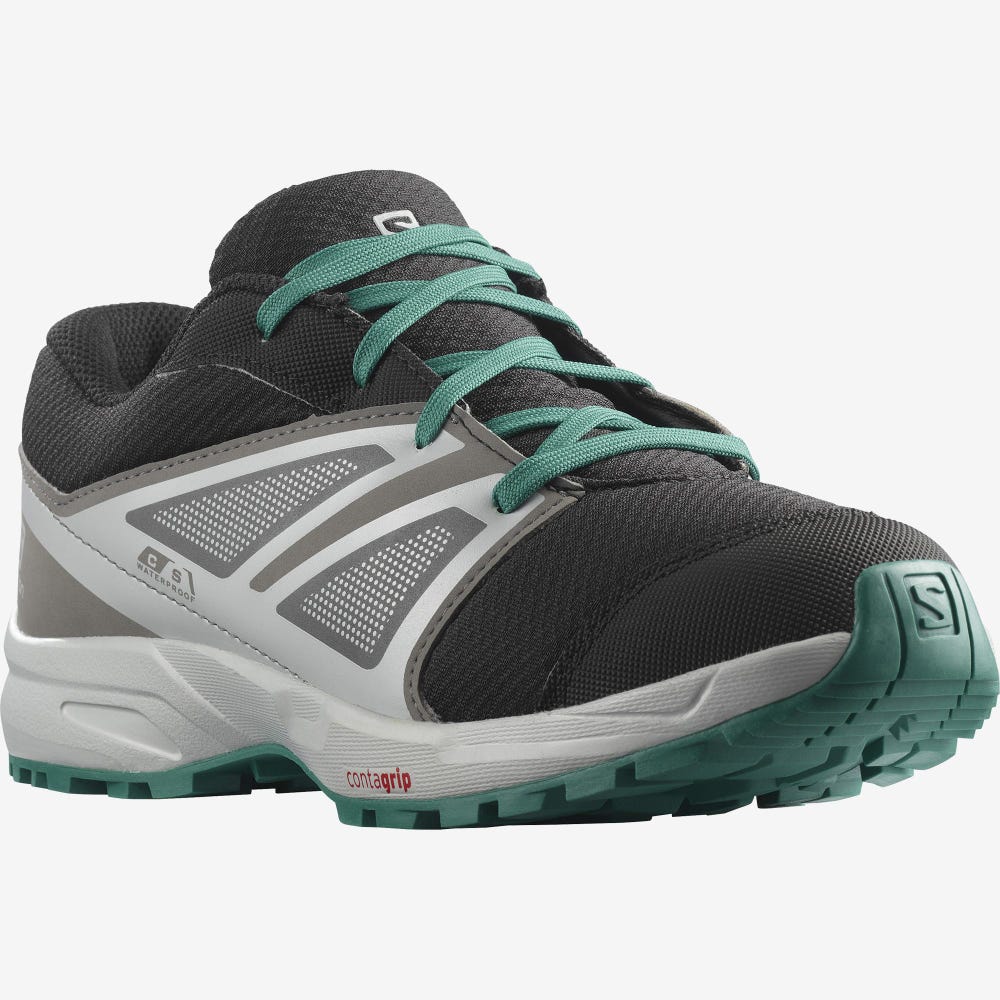 Salomon SENSE CLIMASALOMON™ WATERPROOF Gyerek Futócipő Fekete/Kék | LDI416978
