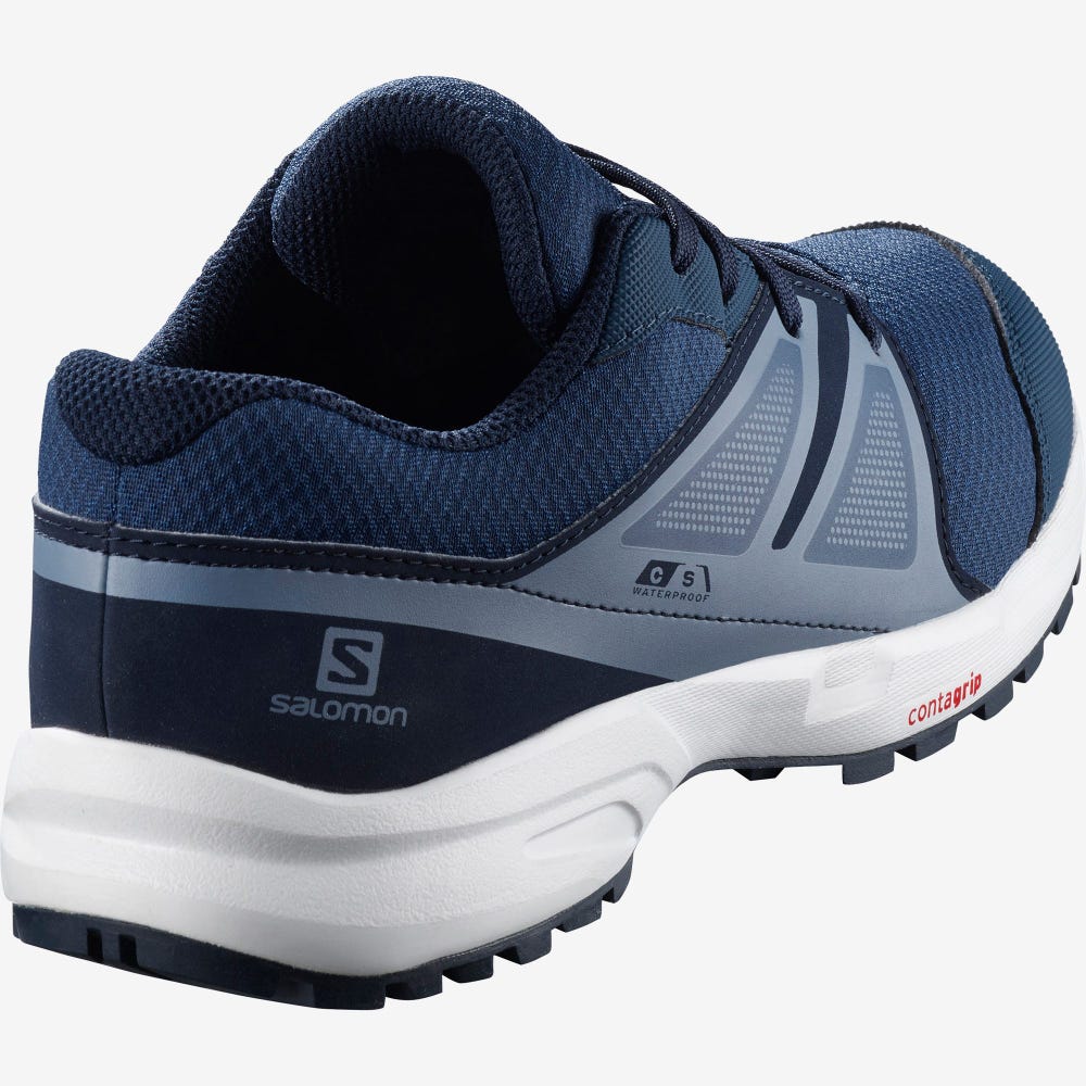 Salomon SENSE CLIMASALOMON™ WATERPROOF Gyerek Futócipő Sötétkék/Szürke | STQ086471
