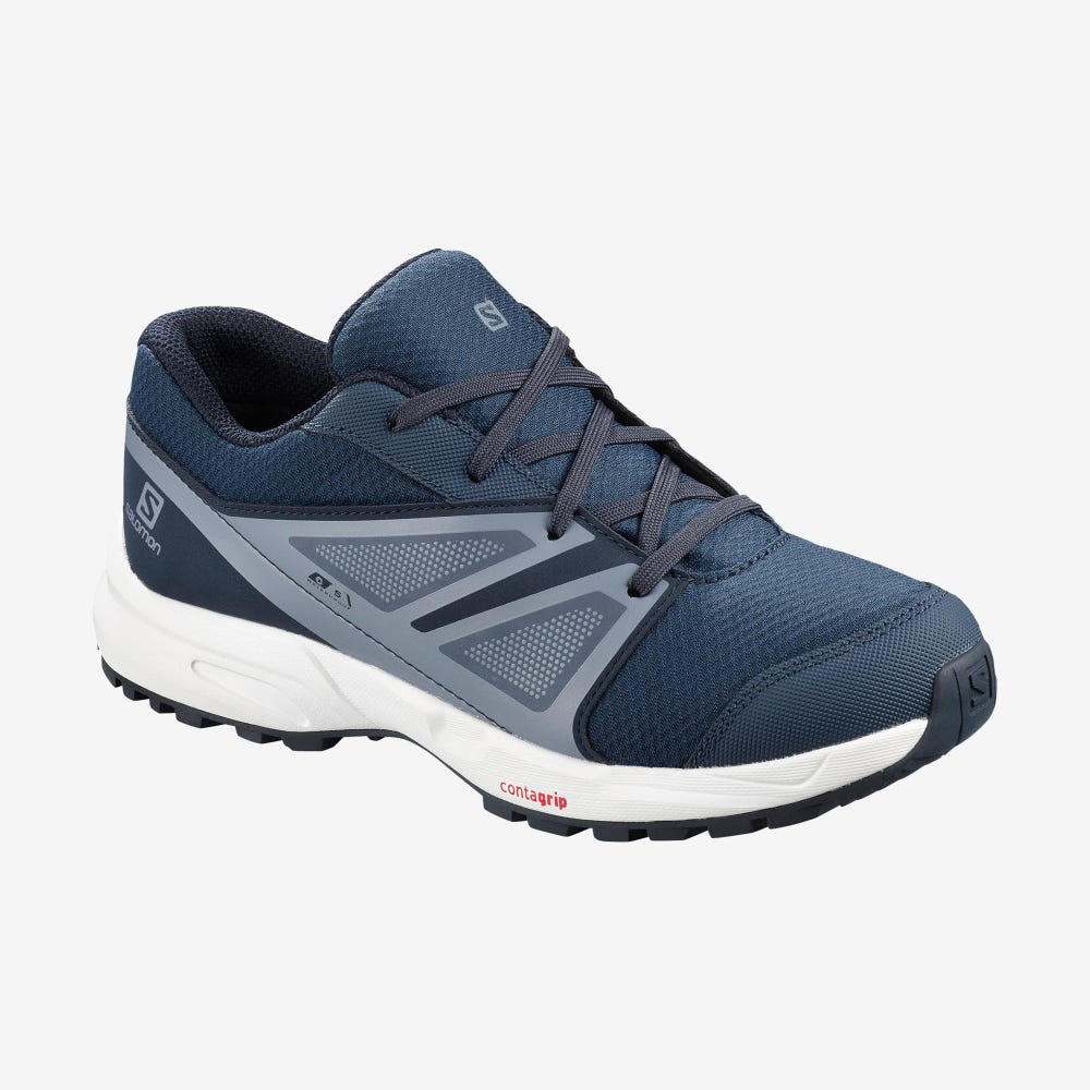 Salomon SENSE CLIMASALOMON™ WATERPROOF Gyerek Futócipő Sötétkék/Szürke | STQ086471