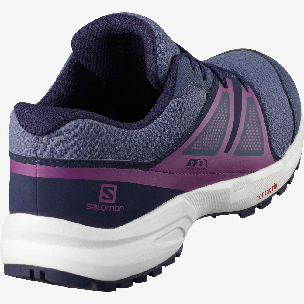 Salomon SENSE CLIMASALOMON™ WATERPROOF Gyerek Futócipő Kék/Lila | WRL196438