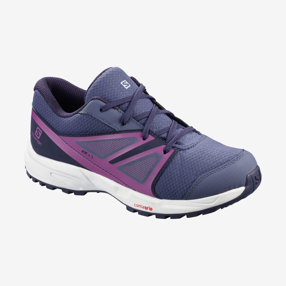 Salomon SENSE CLIMASALOMON™ WATERPROOF Gyerek Futócipő Kék/Lila | WRL196438