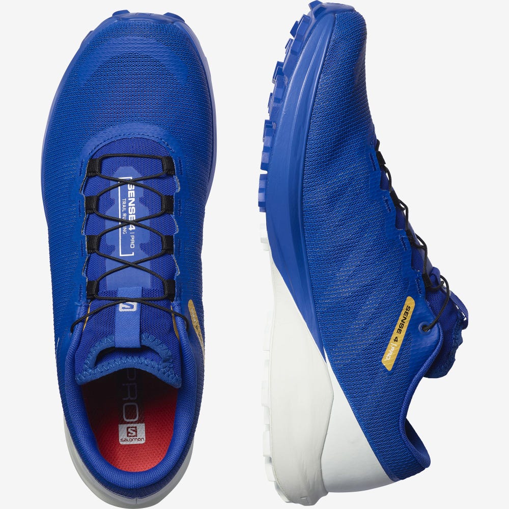Salomon SENSE PRO 4 Férfi Terepfutó Cipő Fehér/Sárgabarack | AGD872960