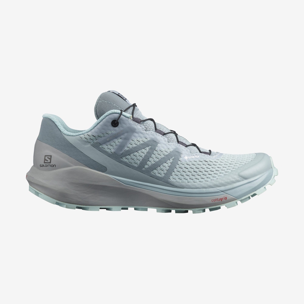 Salomon SENSE RIDE 4 GORE-TEX INVISIBLE FIT Női Terepfutó Cipő Zöld/Türkiz | BPC479508