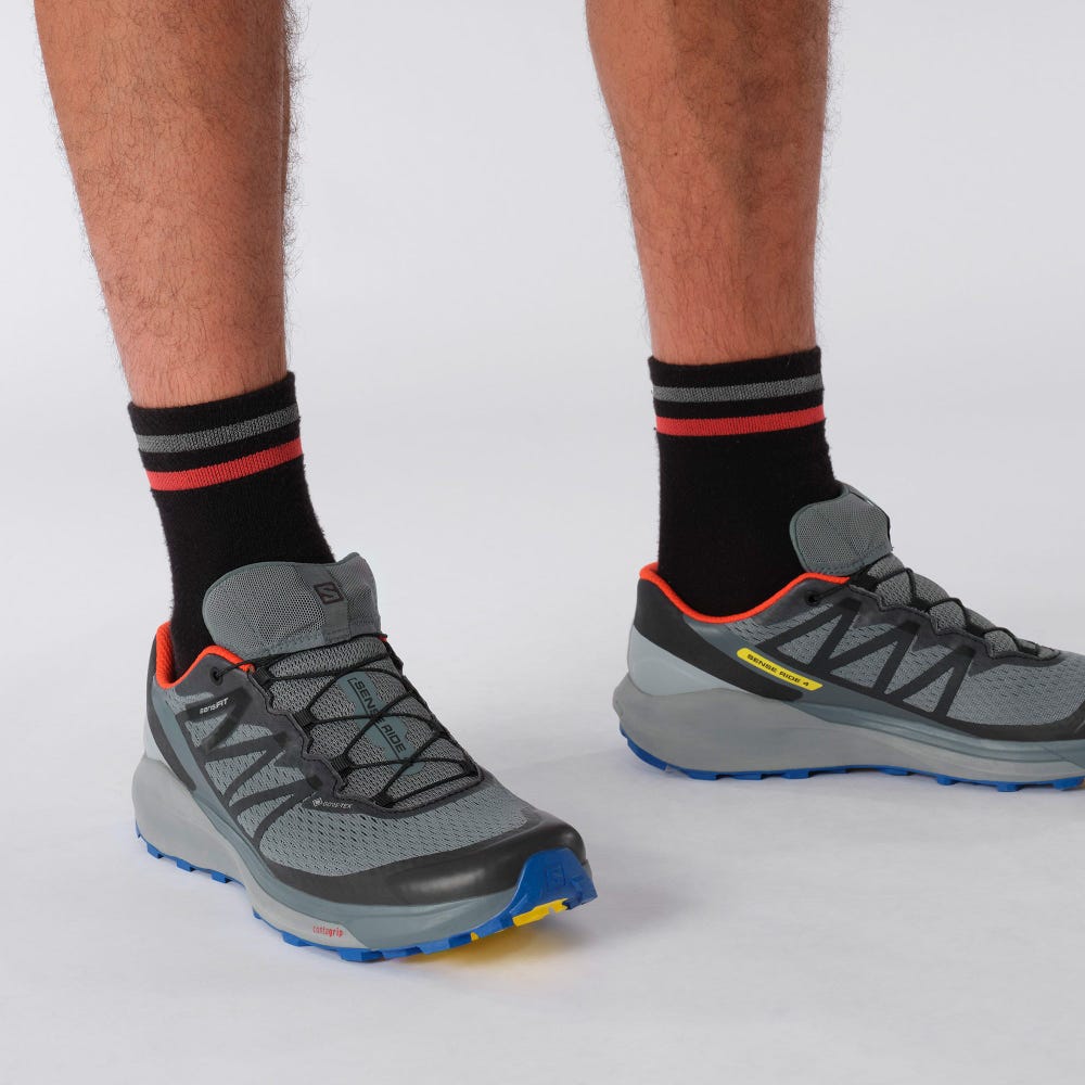Salomon SENSE RIDE 4 GORE-TEX INVISIBLE FIT Férfi Terepfutó Cipő Szürke | PTX958267