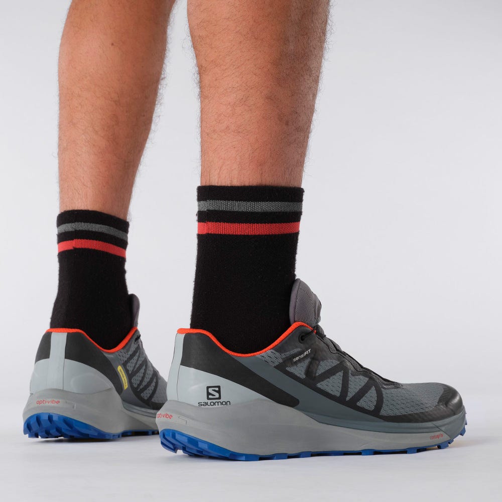 Salomon SENSE RIDE 4 GORE-TEX INVISIBLE FIT Férfi Terepfutó Cipő Szürke | PTX958267
