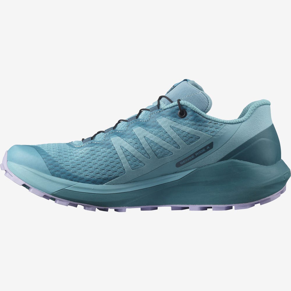 Salomon SENSE RIDE 4 Női Terepfutó Cipő Kék/Levendula | LCX314685