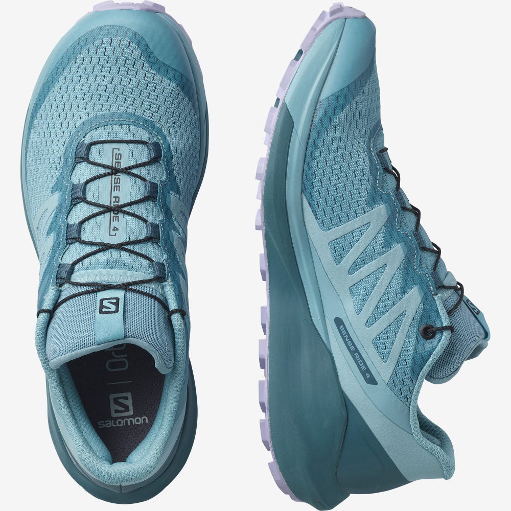 Salomon SENSE RIDE 4 Női Terepfutó Cipő Kék/Levendula | LCX314685
