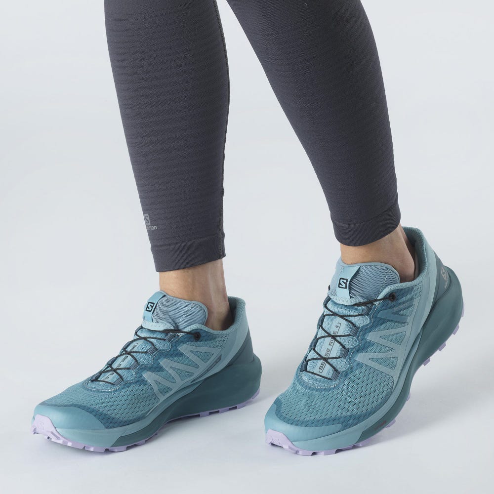 Salomon SENSE RIDE 4 Női Terepfutó Cipő Kék/Levendula | LCX314685