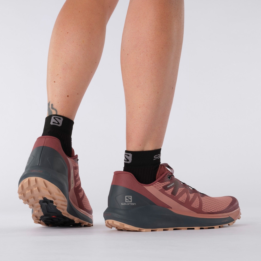 Salomon SENSE RIDE 4 Női Terepfutó Cipő Sötét Piros/Sötétkék | RAB875410