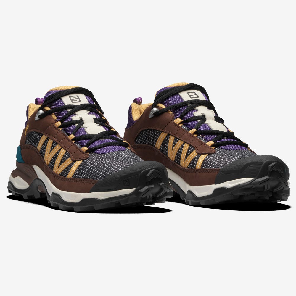 Salomon SHELTER LOW LEATHER Férfi Sportcipő Bézs/Csokoládé | PWF261497