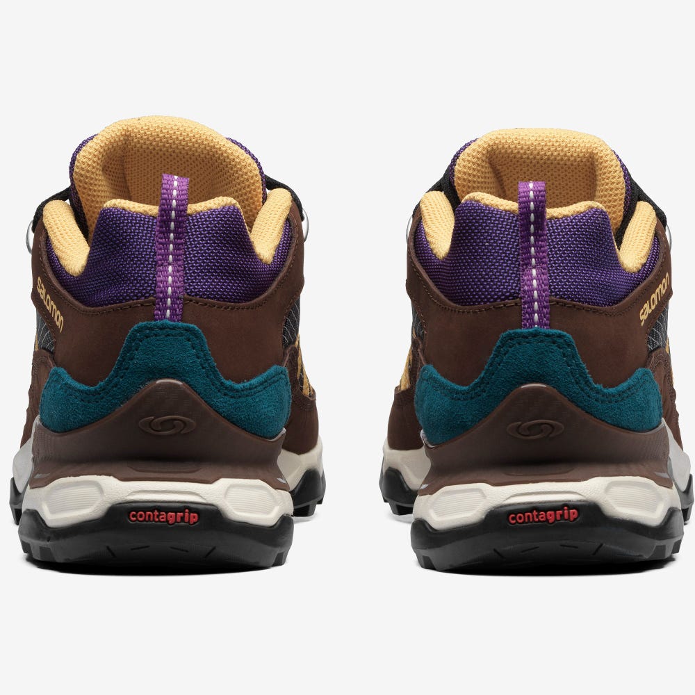 Salomon SHELTER LOW LEATHER Férfi Sportcipő Bézs/Csokoládé | PWF261497