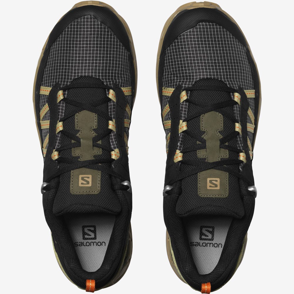 Salomon SHELTER LOW LEATHER Női Sportcipő Fekete/Zöld | AGS763025