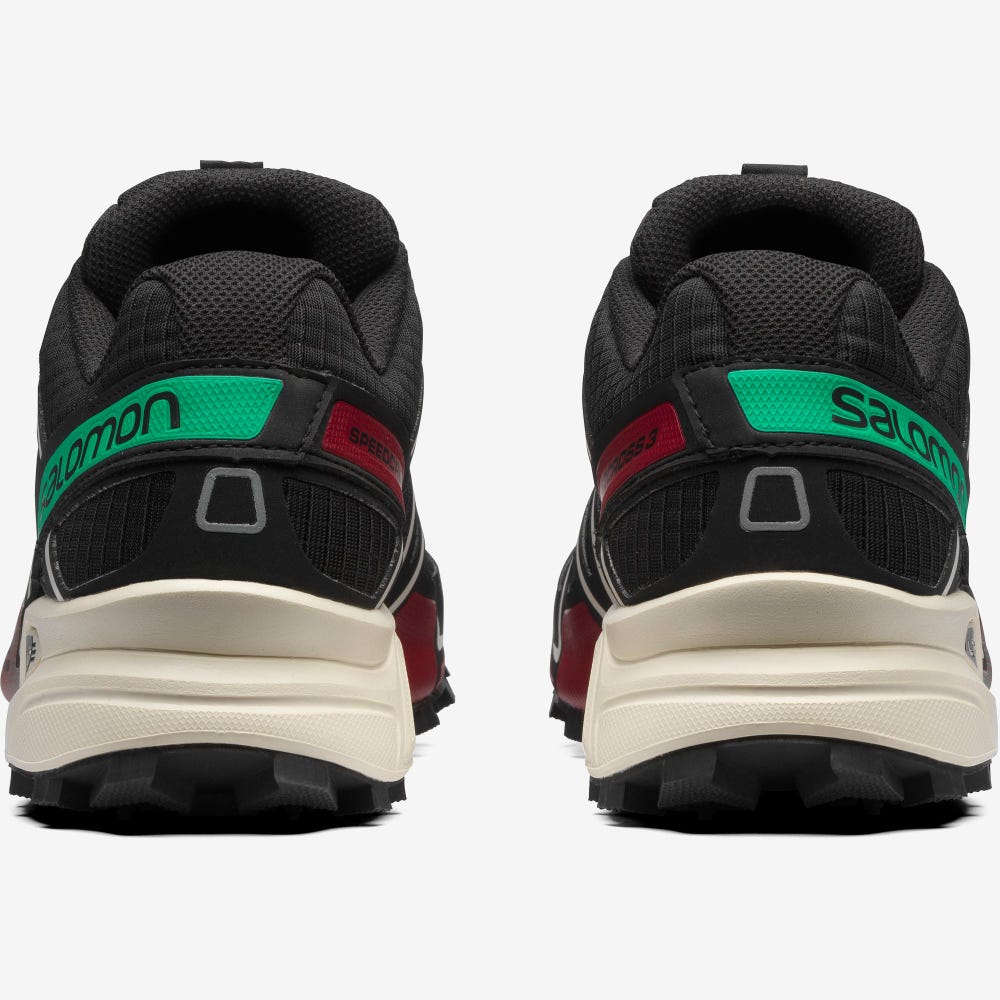 Salomon SPEEDCROSS 3 Férfi Sportcipő Fekete/MélyZöld/Piros | AIP783945