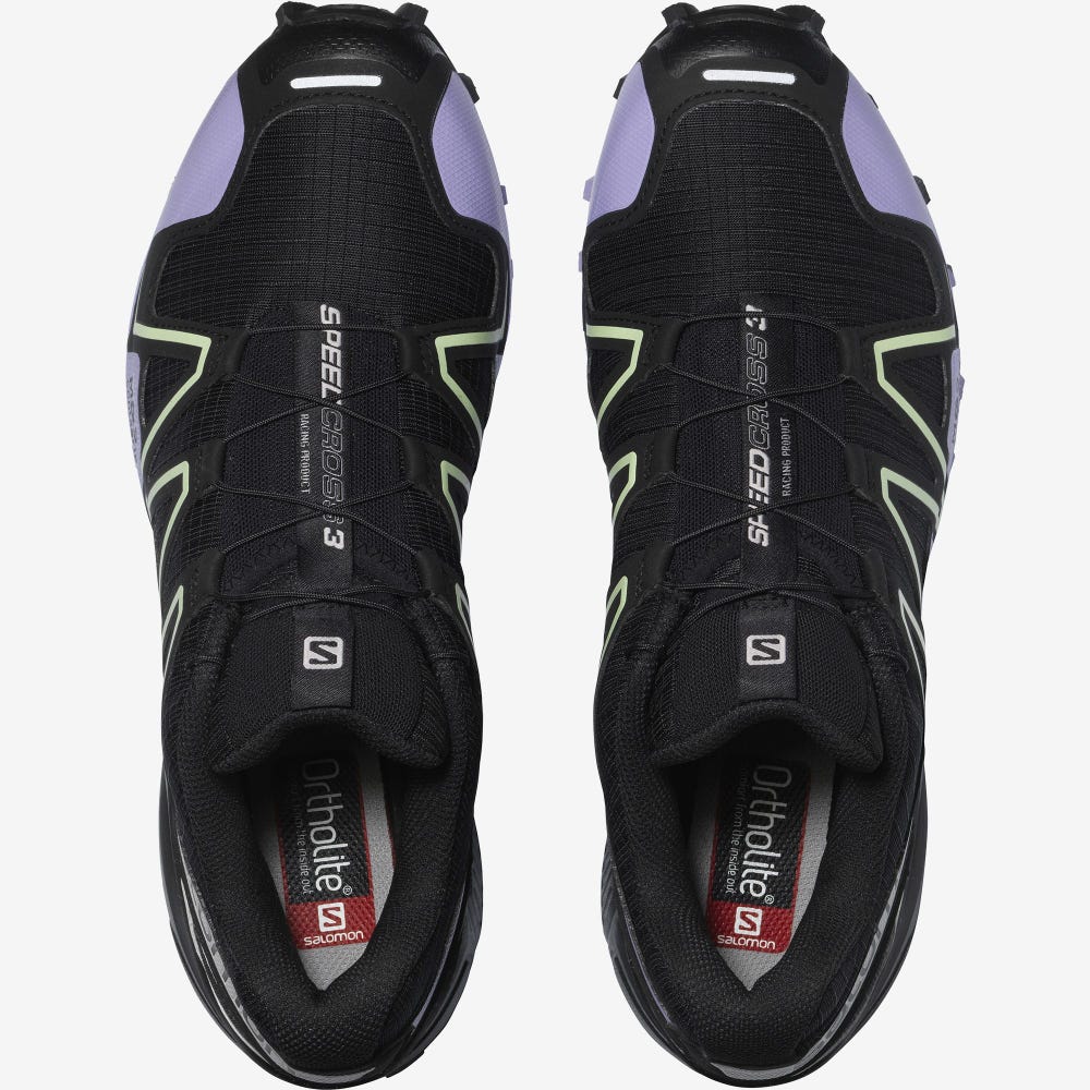 Salomon SPEEDCROSS 3 Férfi Sportcipő Fekete/Levendula/Zöld | JUL175063